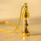 Gold-Tone Cylinder Stone Pendant Necklace